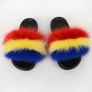 Fox Fur Slippers Fluff yeah Multicolor Fur Slides