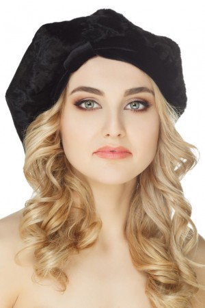 Women' s Newsboy Beret French Painter Hat Cap Karakul Astrakhan Hat