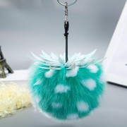 Fox Fur Pompom Ball Keychain Fluffy Charm