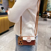 Labooboo Doll Apple Phone Case Anti-drop Brown Phone Case + Handle Strap
