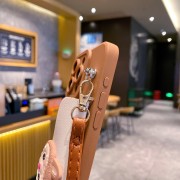 Labooboo Doll Apple Phone Case Anti-drop Brown Phone Case + Handle Strap