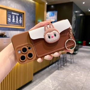 Labooboo Doll Apple Phone Case Anti-drop Brown Phone Case + Handle Strap