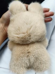 Brown real mink fur rotating Labooboo doll